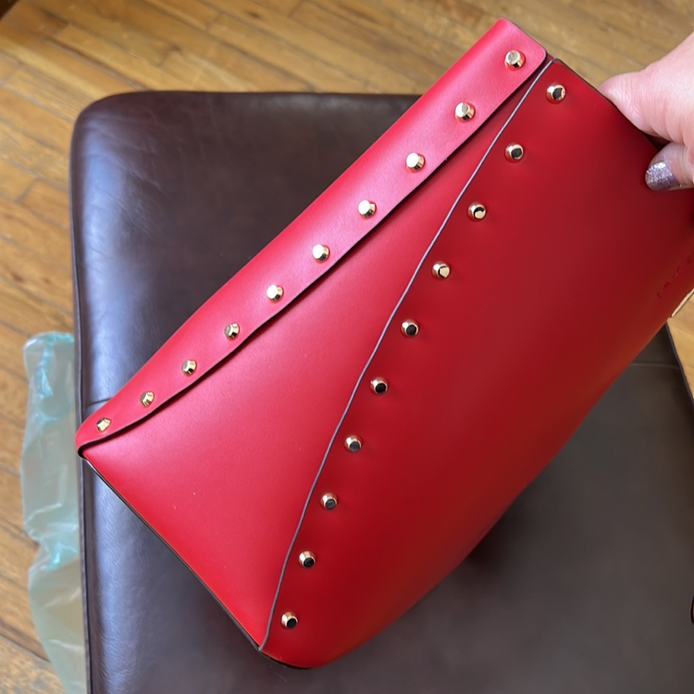 Michael Kors Manhattan Large Tote Leather Red Flame - Picture 10 of 13